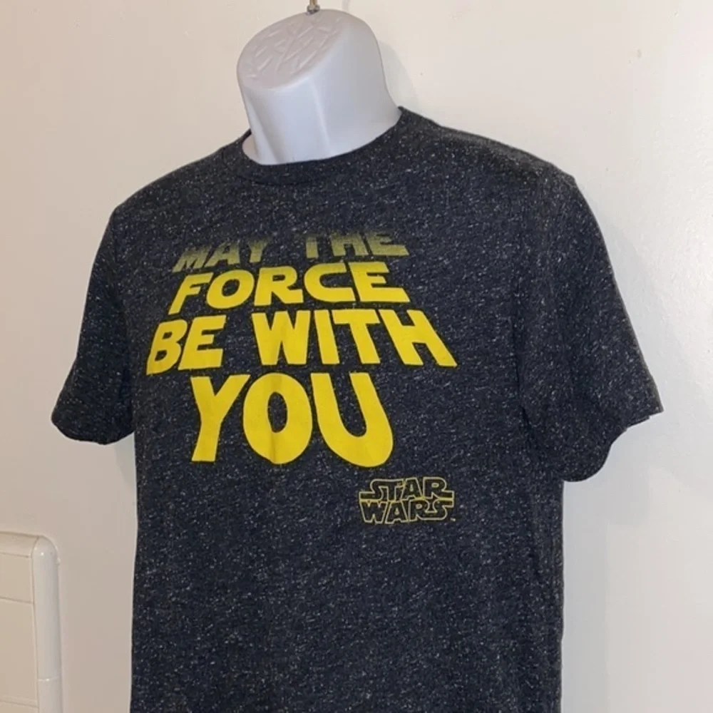 Unisex Youth Star Wars Dark Heather Grey “May The Force Be With You” Graphic Tee